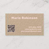 Carte De Visite QR Code Super Black Light Rose NAILS Kraft (Dos)