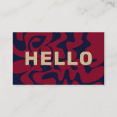 Carte De Visite QR Code Super Bourgogne Beige Marine Blue Squiggle (Devant)