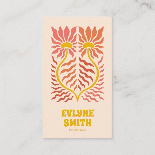 Carte De Visite QR Code Super jaune en terre cuite Boho (Devant)