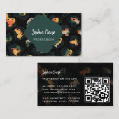 Carte de visite QR Code Taches de Léopard Safari (Devant / Derrière)
