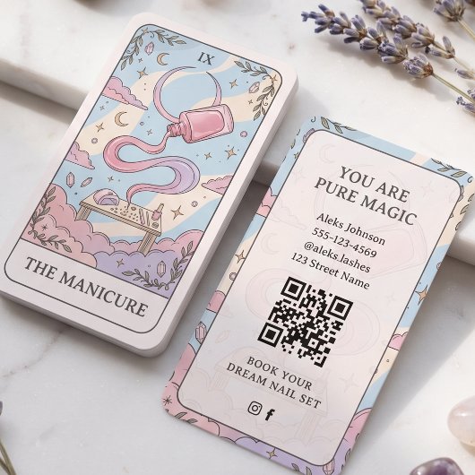 Carte de visite QR Code Tarot Pastel pour Artiste