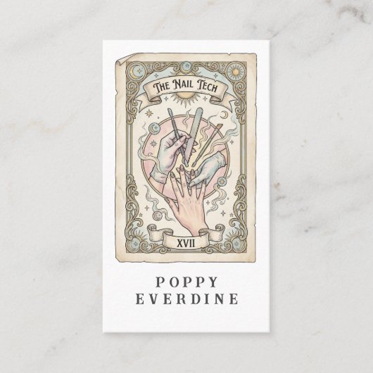 Carte de visite QR Code Tarot Tech Ongles (Devant)