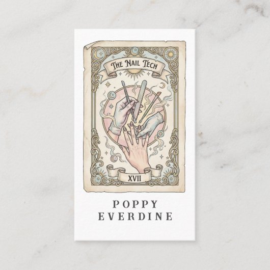 Carte de visite QR Code Technicien en Ongles Tarot (Devant)