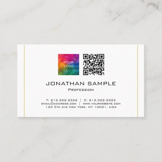 Carte De Visite QR Code Télécharger le logo d'entreprise Professio (Devant)