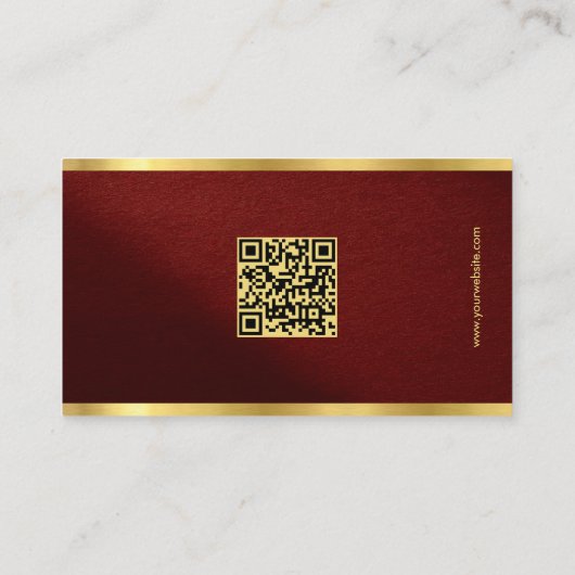 Carte De Visite QR Code Template Sleek Gold Text Professional (Dos)