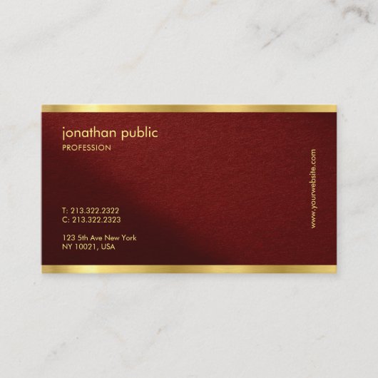 Carte De Visite QR Code Template Sleek Gold Text Professional (Devant)