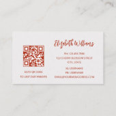 Carte De Visite QR Code Terracotta Gold Aquarelle Arrière - plan (Dos)