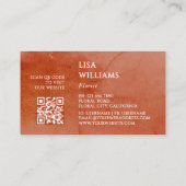 Carte De Visite QR Code Terracotta Gold Watercolor Background (Dos)