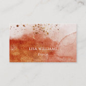 Carte De Visite QR Code Terracotta Gold Watercolor Background (Devant)