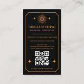 Carte de visite QR Code Thérapeute de Massage Taro (Dos)