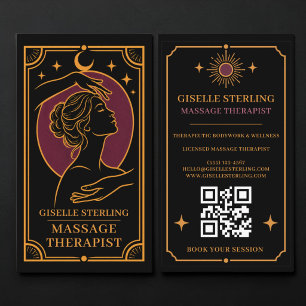 Carte de visite QR Code Thérapeute de Massage Taro