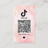Carte de visite QR Code TikTok Rose Média Social (Dos)