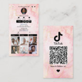 Carte de visite QR Code TikTok Rose Média Social (Devant / Derrière)