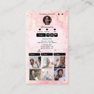 Carte de visite QR Code TikTok Rose Média Social 