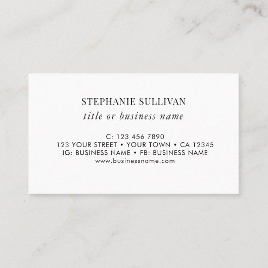 Carte De Visite QR Code Titre Nom commercial Fleur sauvage (Dos)