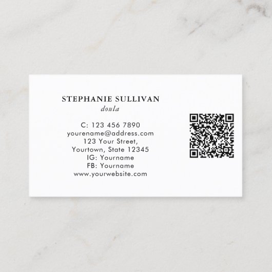 Carte De Visite QR Code Tree of Life Doula (Dos)