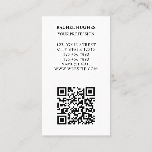 Carte De Visite QR Code Tree of Life Professionnel (Dos)