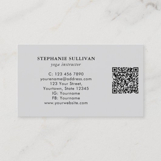 Carte De Visite QR Code Tree of Life Yoga Instructeur (Dos)