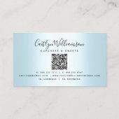 Carte De Visite QR Code Turquoise Cupcake Drivers Bakery Pâtisseri (Dos)