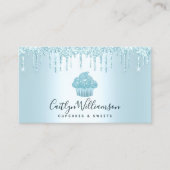 Carte De Visite QR Code Turquoise Cupcake Drivers Bakery Pâtisseri (Devant)