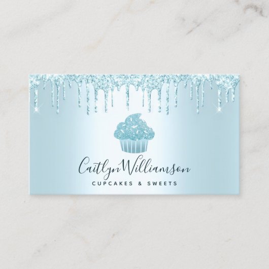 Carte De Visite QR Code Turquoise Cupcake Drivers Bakery Pâtisseri (Devant)