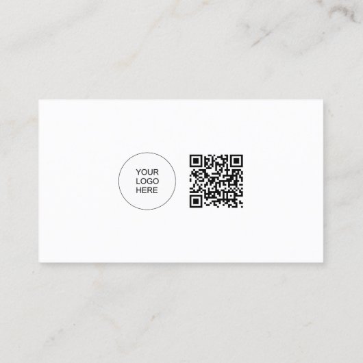 Carte De Visite QR Code Upload Your Logo Here Professional (Dos)