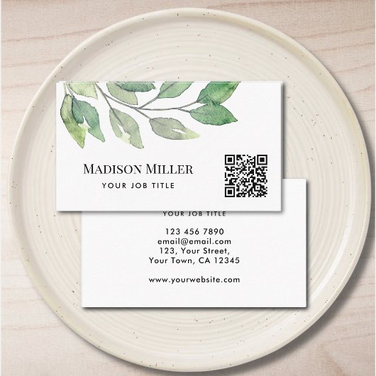 Carte De Visite QR Code Végétation moderne