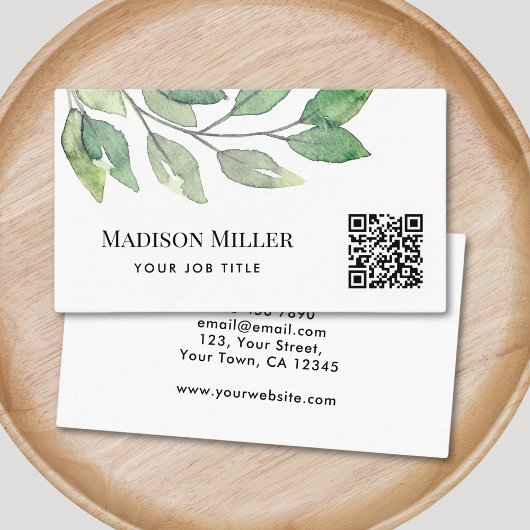 Carte De Visite QR Code Végétation moderne