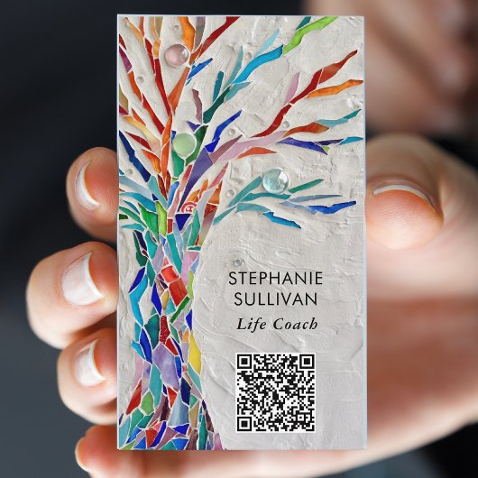 Carte De Visite QR Code Vie Entraîneur Arbre De Vie