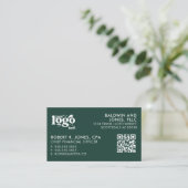 Carte De Visite QR Code Votre logo Plain White Générique Design (Debout devant)