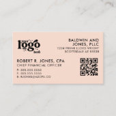 Carte De Visite QR Code Votre logo Plain White Générique Design (Devant)