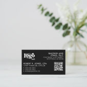 Carte De Visite QR Code Votre logo Plain White Générique Design (Debout devant)