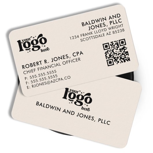 Carte De Visite QR Code Votre logo Plain White Générique Design