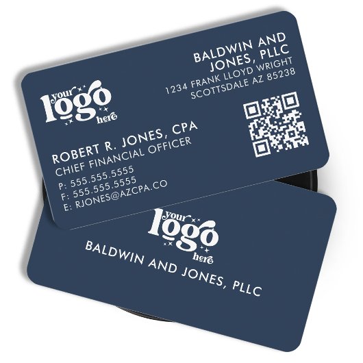 Carte De Visite QR Code Votre logo Plain White Générique Design