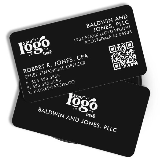 Carte De Visite QR Code Votre logo Plain White Générique Design