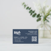 Carte De Visite QR Code Votre logo Plain White Générique Design (Debout devant)