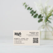 Carte De Visite QR Code Votre logo Plain White Générique Design (Debout devant)