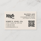 Carte De Visite QR Code Votre logo Plain White Générique Design (Devant)