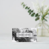 Carte De Visite QR Code Votre Logo Smokey Gothique Médias sociaux (Debout devant)