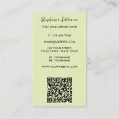 Carte De Visite QR Code Votre profession Vert (Dos)