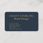 Carte De Visite QR Code Wealth Manager Navy Blue Gold (Devant)