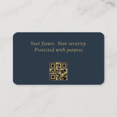 Carte De Visite QR Code Wealth Manager Navy Blue Gold (Dos)