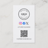 Carte De Visite QR code website Custom logo Business Social Media  (Devant)