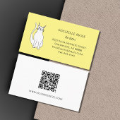 Carte De Visite QR, code Yellow Pet Sitter Cute Cat