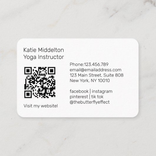 Carte De Visite QR Code- Yoga Oeil Reiki Wellness (Dos)