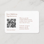 Carte De Visite QR Code- Yoga Reiki Wellness (Dos)