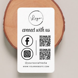 Carte De Visite QR Connect With Us Business Logo Médias sociaux