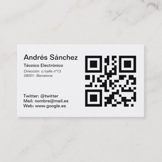 Carte de visite QR De base (Devant)