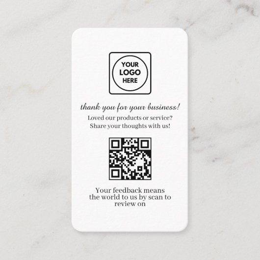 Carte De Visite QR de retour client personnalisé pour les entrepri (Devant)