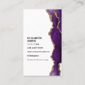 Carte de visite QR en marbre violet texture (Dos)